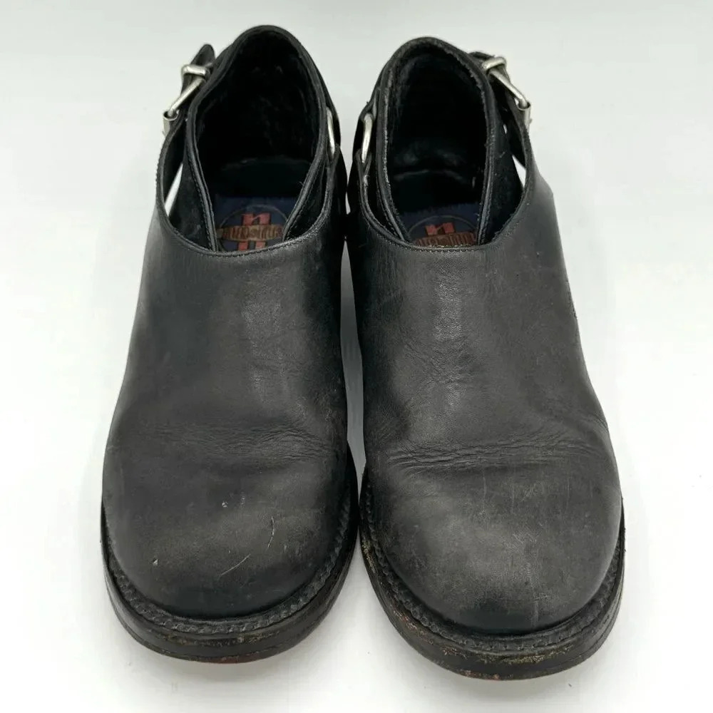 NANA Vintage Late 80s Early 90s Black Leather Single Buckle Shoes Size UK 4 US 6 - Picture 8 of 11